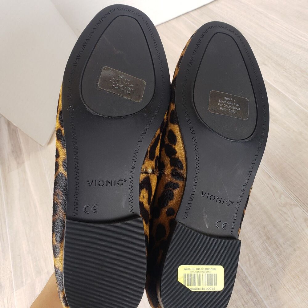 Vionic Women Willa Leopard Calf Hair Loafers Sz 7.5 - Classic Everyday Statement - Picture 7 of 8